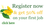       Register now & get 50% off on your first job